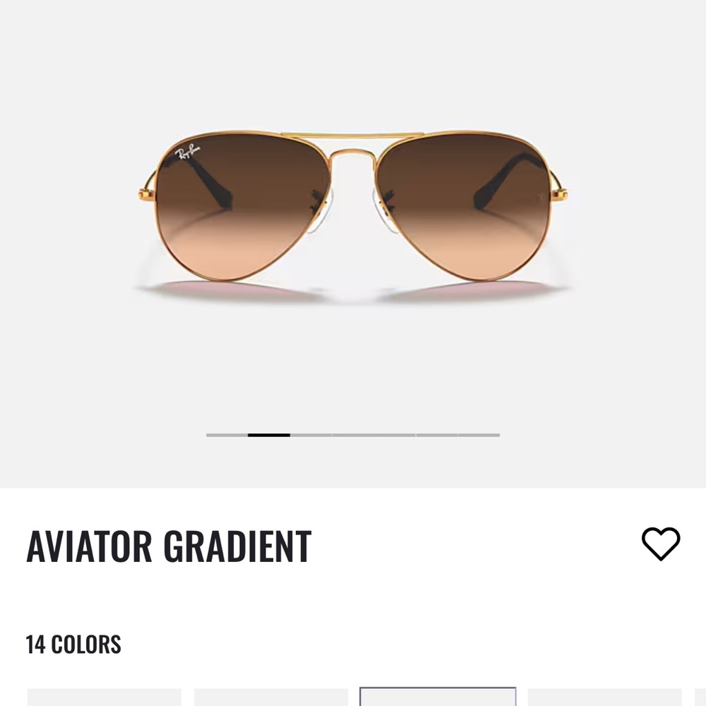 Ray-Ban Gold Aviator Sunglasses with Brown Gradient Lenses